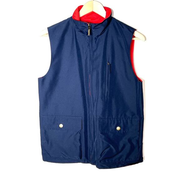 Ralph Lauren chaps navy blue and red reversible vest size medium M B198 - Picture 1 of 3